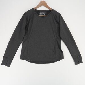 UNRL Stride T Shirt Womens M Black Heather Long Sleeve Thumbholes Running